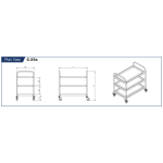 GSW C-23L All Purpose Economic Food Cart w/ Casters, Stainless Steel,  33-3/4(w)x21(d)x37-1/2(h) inch, ETL Listed