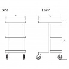 GSW C-SCE Sauce Cart, Stainless Steel, 22-1/2(w)x19-1/2(d)x34(h) inch, ETL Listed