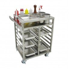 GSW C-TIC Japanese Teppanyaki Ingredient Cart, Stainless Steel, 27-1/2(w)x18(d)x36(h) inch, ETL Listed