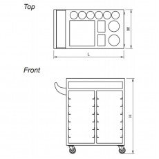 GSW C-TIC Japanese Teppanyaki Ingredient Cart, Stainless Steel, 27-1/2(w)x18(d)x36(h) inch, ETL Listed