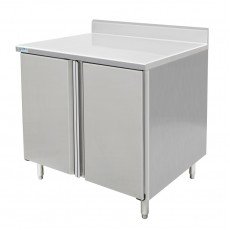 GSW CTD-P2436H Enclosed Work Table, (2)Hinged Door(s), 4 inch Rear Upturn, Stainless Steel, 36(w) x 24(d) x 35(h) inch, ETL Listed