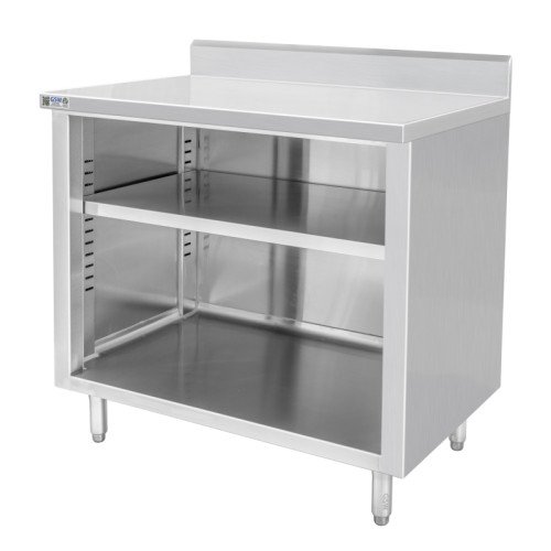 GSW CTN-P2460 Enclosed Work Table, 4 inch Rear Upturn, Stainless Steel, 60(w) x 24(d) x 35(h) inch, ETL Listed