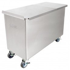 GSW DN-FB100 Flour Bin, 100lqt Capacity, (2)Cover(s) Stainless Steel, Casters, 13-1/4(w)  x 28-1/4(d) x 23(h) inch, ETL Listed