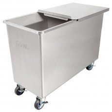 GSW DN-FB100 Flour Bin, 100lqt Capacity, (2)Cover(s) Stainless Steel, Casters, 13-1/4(w)  x 28-1/4(d) x 23(h) inch, ETL Listed