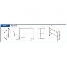 GSW DS-1836 Table Mounted Double Over Shelf, Stainless Steel, 36(w)x18(d)x30(h) inch, ETL Listed