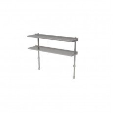 GSW DS-B1428 Rear Mounted Adjustable Double Over Shelf, Stainless Steel, 28(w)x14(d)x37(h) inch, ETL Listed