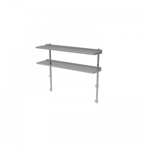 GSW DS-B1428 Rear Mounted Adjustable Double Over Shelf, Stainless Steel, 28(w)x14(d)x37(h) inch, ETL Listed
