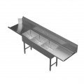 GSW DT18243D-L (3)Compartment(s) Left Side Sink Dishtables, NSF Listed