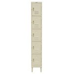 GSW EL-5DR Premium Employee Steel Locker, (5)Door(s), Gray Powder Coated Finish, 12(w) x 20(d) x 77(h) inch