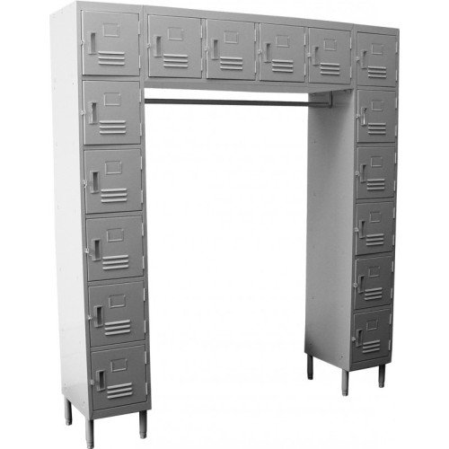 GSW ELS-16DR Premium Employee Steel Locker, (16)Door(s), Wall Mounted, Gray Powder Coated Finish, 68(w) x 16(d) x 77(h) inch