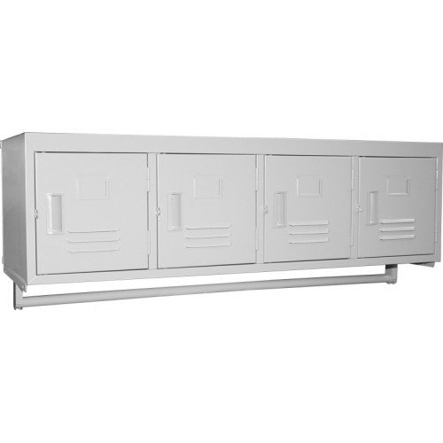 GSW ELS-4DR Premium Employee Steel Locker, (4)Door(s) Wall Mounted, Gray Powder Coated Finish, 45(w) x 16(d) x 13(h) inch
