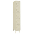 GSW ELS-5DR Premium Employee Steel Locker, (5)Door(s), Gray Powder Coated Finish, 12(w) x 16(d) x 77(h) inch