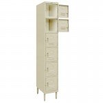 GSW EL-6DR Premium Employee Steel Locker, (6)Door(s), Gray Powder Coated Finish, 12(w) x 20(d) x 77(h) inch