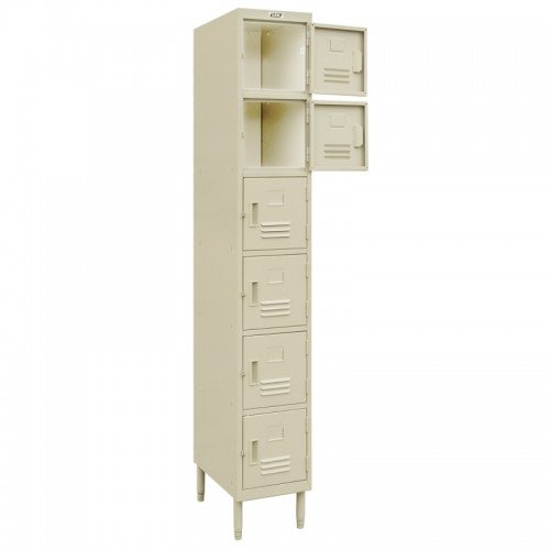 GSW EL-6DR Premium Employee Steel Locker, (6)Door(s), Gray Powder Coated Finish, 12(w) x 20(d) x 77(h) inch