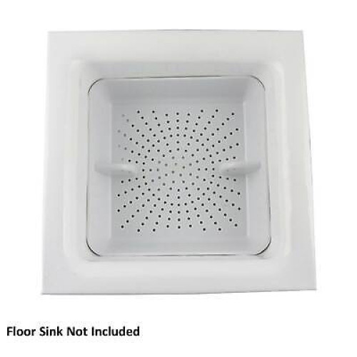 GSW FS-PB Floor Sink Basket, White Plastic, 8-1/2(w) x 8-1/2(d) x 2-1/4(h) inch
