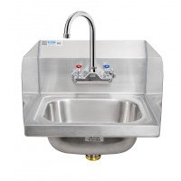 GSW HS-1615S Hand Sink, Welded Splash Guards, Wall Mounted, No Lead Faucet & Strainer, ETL Listed