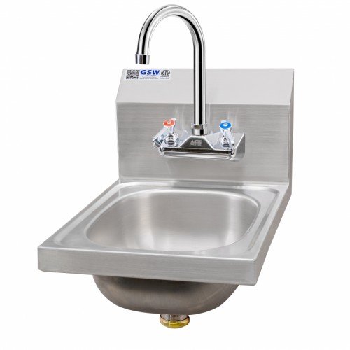 GSW HS-1615W Wall Mounted Hand Sink w/ Faucets, ETL Listed