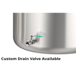 GSW POT-2024P Stock Pot with Drain Valve and Lid, 120qt, Stainless Steel, 18 Gauge, 19-3/4(w) x 19-3/4(d) x 23-3/4(h) inch