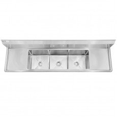 GSW SE16203D18 (3)Compartment Sink w/ 18 inch Dashboards, 16(w) x 20(d) inch Tub, ETL Listed