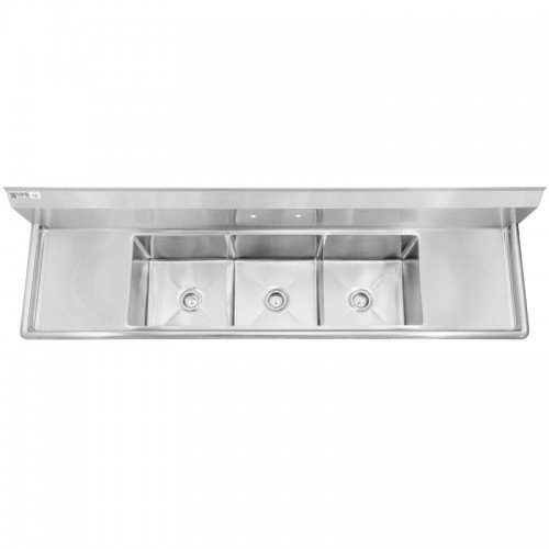 GSW SE16203D18 (3)Compartment Sink w/ 18 inch Dashboards, 16(w) x 20(d) inch Tub, ETL Listed