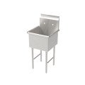GSW SE15151P (1)Compartment(s) Food Prep Sink, 15 inch Bowl, Stainless Steel, No Drain Boards, OA 18-1/8(w) x 18-1/8(d) x 45(h) inch, ETL Listed