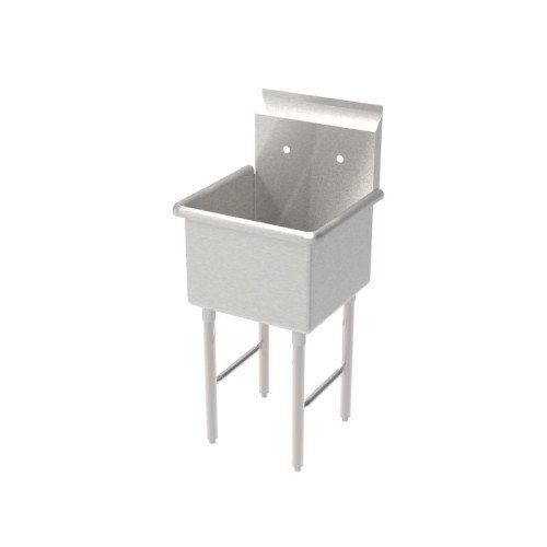 GSW SE15151P (1)Compartment(s) Food Prep Sink, 15 inch Bowl, Stainless Steel, No Drain Boards, OA 18-1/8(w) x 18-1/8(d) x 45(h) inch, ETL Listed