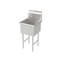 GSW SH24241P (1)Compartment(s) Food Prep Sink, 24 inch Bowl, Stainless Steel, No Drain Boards, OA 27-1/2(w) x 27-1/8(d) x 45(h) inch, ETL Listed