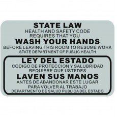 GSW SI-STK107 Wash Hand Sticker, Yellow, 10-1/4(w) x 7(h) inch