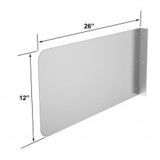 GSW SP-S2412 26 inch Wall Mounted Compartment Sink Splash Guards, Stainless Steel, ETL Listed