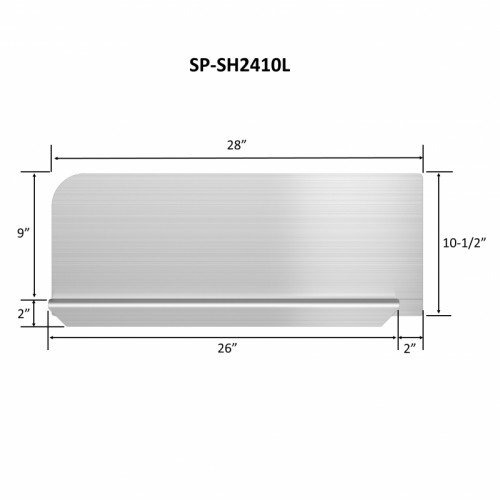 GSW SP-SH2410L 27-15/16 inch Compartment Sink Left Side Splash Guard, Stainless Steel, NSF Listed
