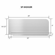 GSW SP-SH2410R 27-15/16 inch Compartment Sink Right Side Splash Guard, Stainless Steel, NSF Listed