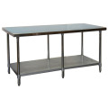 GSW WT-EE2484 Economy Work Table, 18 Gauge Stainless Steel Top, Galvanized Under-Shelf & Legs, 84(w) x 24(d) x 35(h) inch, ETL Listed