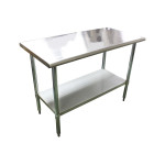 GSW WT-EE3048 Economy Work Table, 18 Gauge Stainless Steel Top, Galvanized Under-Shelf & Legs, 48(w) x 30(d) x 35(h) inch, ETL Listed