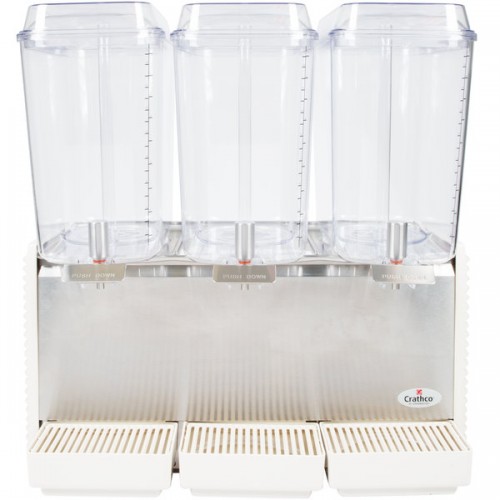 Crathco D35-4 Classic Bubbler Refrigerated Beverage Dispenser, (3)5-Gallon Bowl(s), Plastic Side Panels & Drip Tray, 1/3hp, 120/60/1-ph, NSF Listed