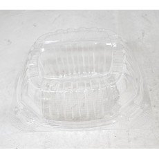 PR-CH61X3 Hinged Lid Anti-Fog Clear Plastic PET Container, 6 x 6 x 3 inch, 400 each