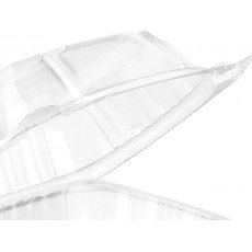 PR-CH61X3 Hinged Lid Anti-Fog Clear Plastic PET Container, 6 x 6 x 3 inch, 400 each