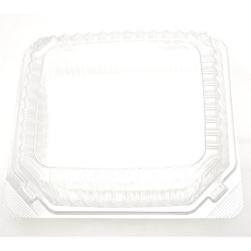 PR-CH91X3 Hinged Lid Anti-Fog 1-Compartment PET Clear Plastic Container, 9 x 9 x 3, 200 each