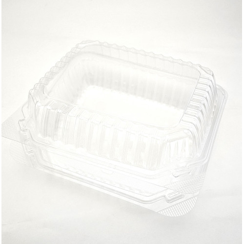 PR-CH91X3 Hinged Lid Anti-Fog 1-Compartment PET Clear Plastic Container, 9 x 9 x 3, 200 each
