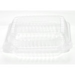 PR-CH91X3 Hinged Lid Anti-Fog 1-Compartment PET Clear Plastic Container, 9 x 9 x 3, 200 each