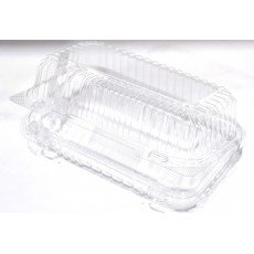 PR-CH963X3 Hinged Lid Anti-Fog 1-Compartment PET Clear Plastic Container, 9 x 6 x 3 inch, 200 each