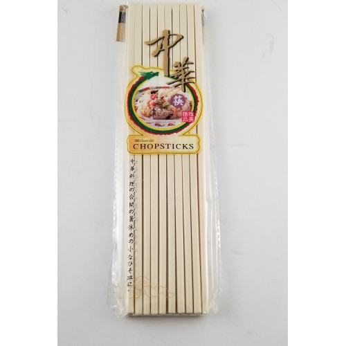 G240-WH 10-3/4 inch White Melamine Chopsticks, 10 Pairs / Bag