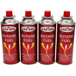 Gas One G09UL 8 oz Butane Gas Can,  2-3/4 Diameter x 7-3/4 Height inch,  UL Listed, 4 each
