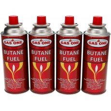 Gas One G09UL 8 oz Butane Gas Can,  2-3/4 Diameter x 7-3/4 Height inch,  UL Listed, 4 each