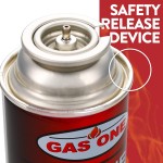 Gas One G09UL 8 oz Butane Gas Can,  2-3/4 Diameter x 7-3/4 Height inch,  UL Listed, 4 each