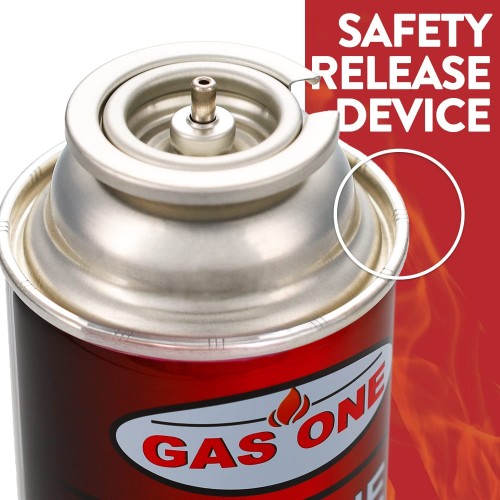 Gas One G09UL 8 oz Butane Gas Can,  2-3/4 Diameter x 7-3/4 Height inch,  UL Listed, 4 each