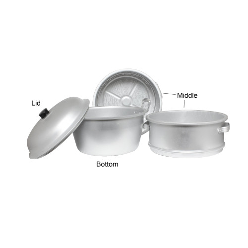 SA40S 4pcs Small Hole Aluminum Steamers, 16 Diameter x 21-1/2 Height inch, 1 set