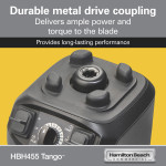 Hamilton Beach HBH455 The Tango™ Blender, (2)Speed(s), Pulse, Variable Timer, 48oz Container, 2.4hp, 10amps, 120v/60/1-ph, NSF Listed