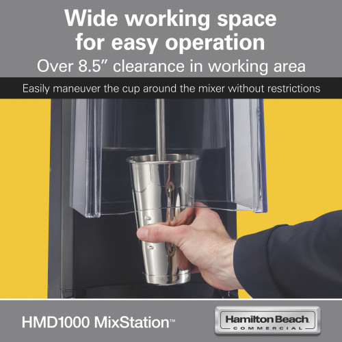 Hamilton Beach HMD1000 MixStation™ Single-Spindle Heavy Duty Drink Mixer, 3/4hp, 6Amps, 120v/60/1-ph, NSF Listed