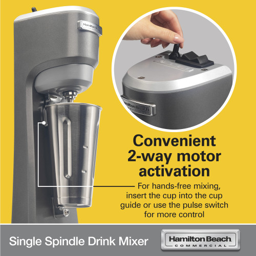 Hamilton Beach HMD200R Single-Spindle Drink Mixer, 1/3hp, 300w, 120v/60/1-ph, NSF Listed