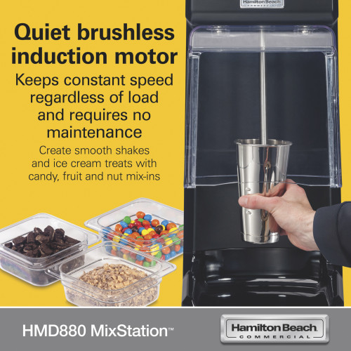 Hamilton Beach HMD880 MixStation™ Single-Spindle Drink Mixer, 1/3hp, 4.8amps, 120v/60/1-ph, NSF Listed
